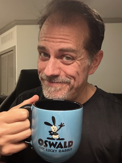 selfie with my Oswald coffee mug