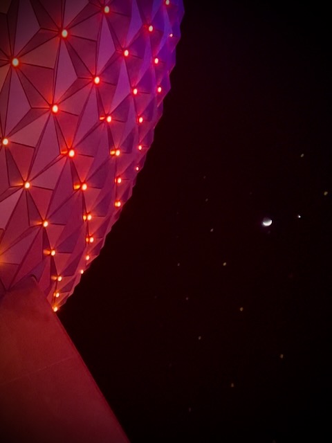 Spaceship Earth with moon and planet