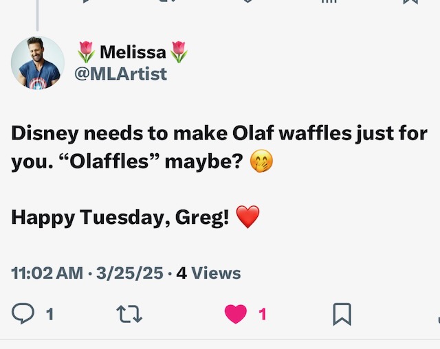 Twitter reply that mentions Olaffles