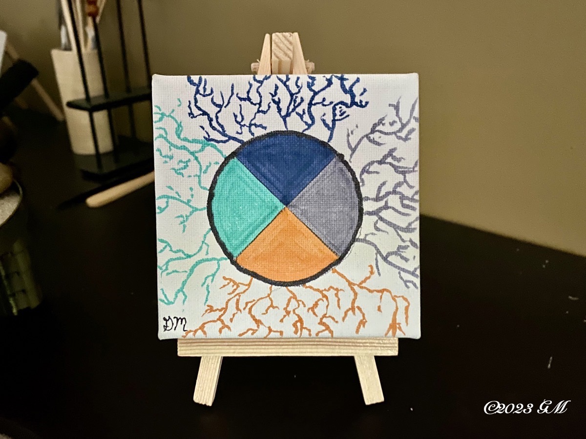 My Mind's Eye painting on a small easel